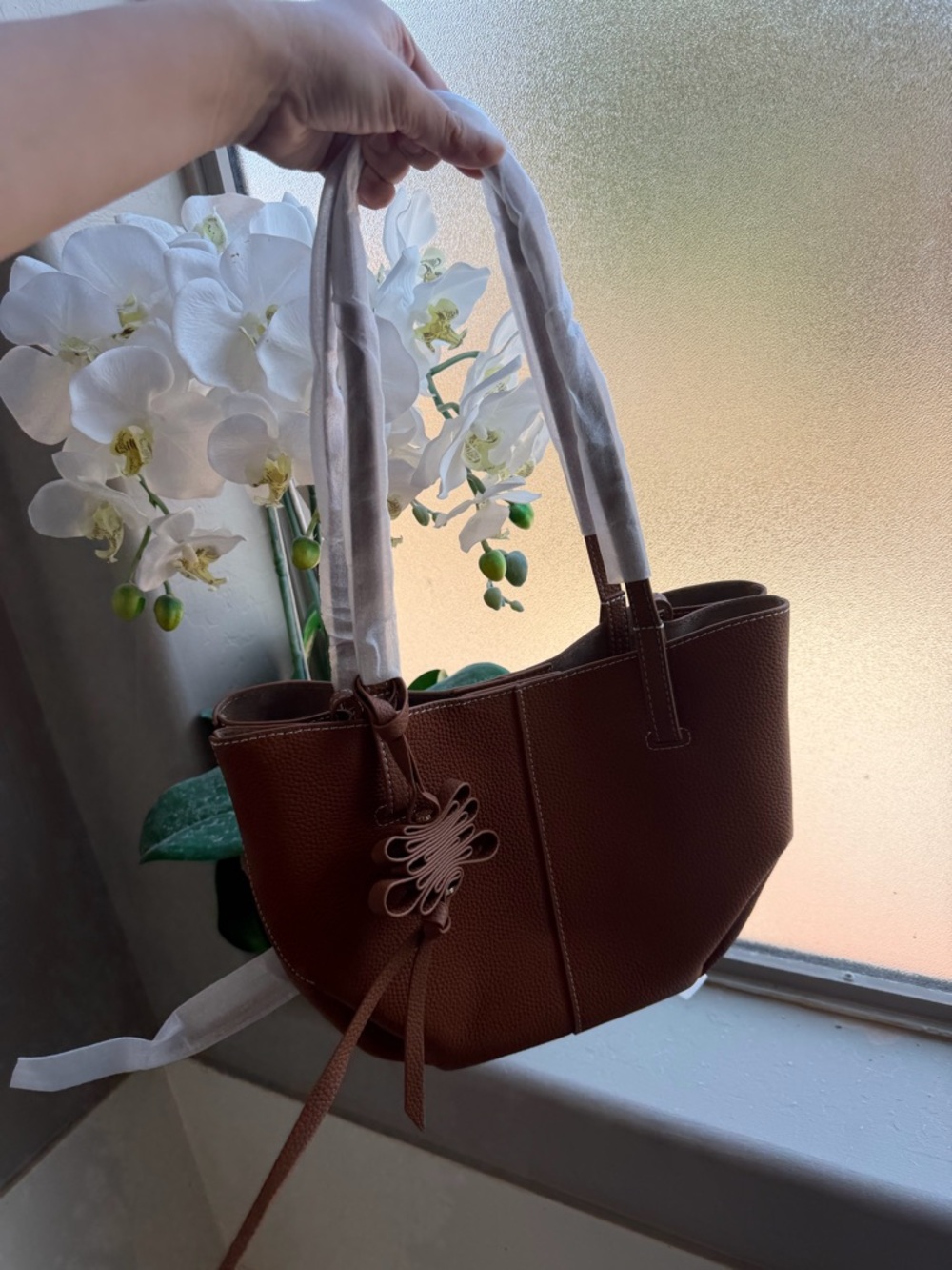 Brown Women's Pebbled Leather Tote Bag